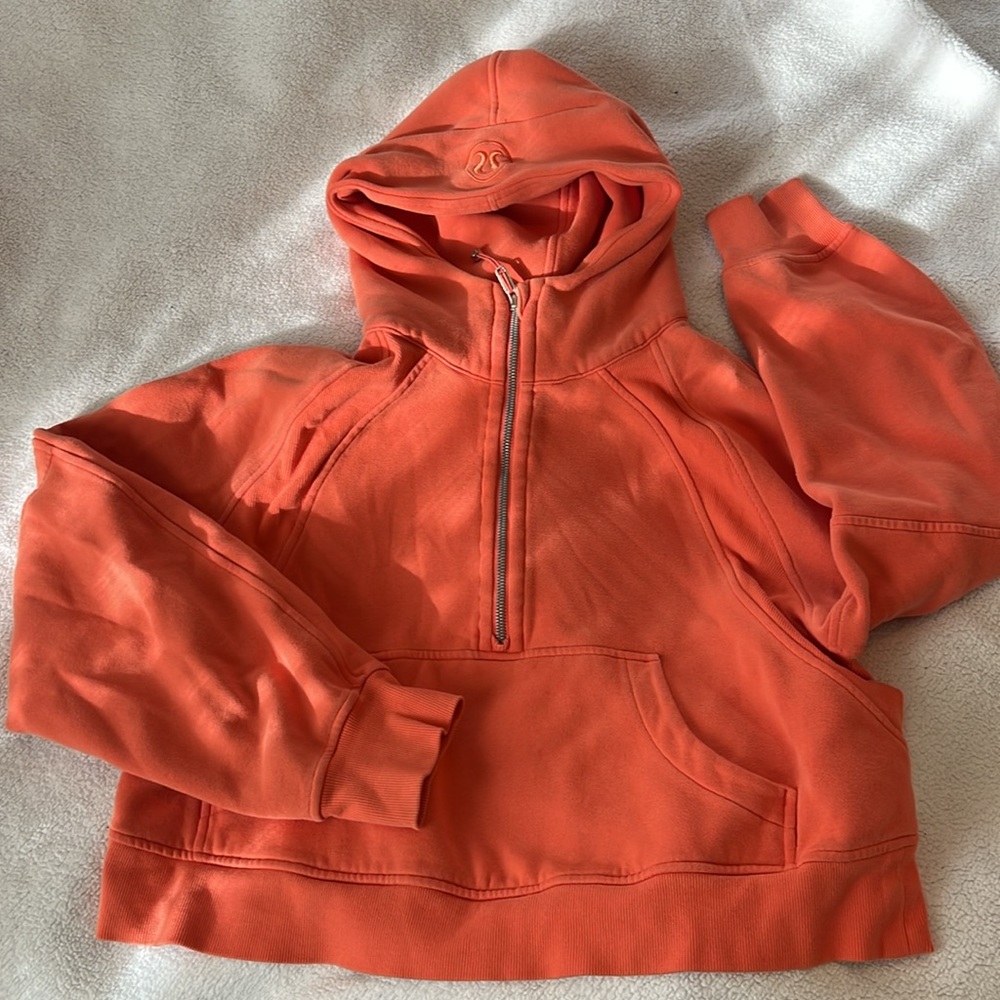 Lululemon Orange Scuba Oversized Half Zip Hoodie